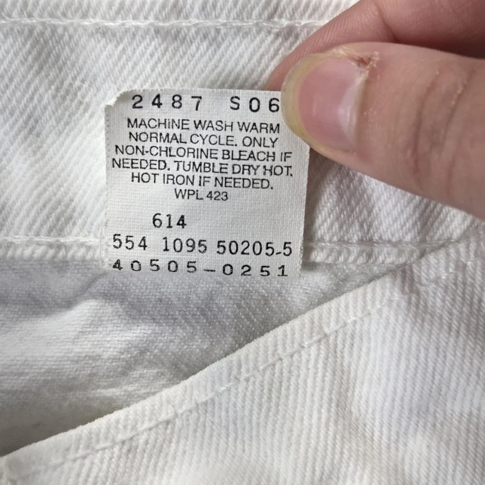 VTG Levis 505 Jeans Mens White Made‎ In USA Fits 27x29